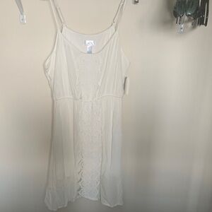 just be Cream Lace-Front Slip Dress